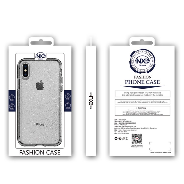 NXE Shiny Series Transparent TPU Phone Case Cover for iPhone XS Max - Grey-6