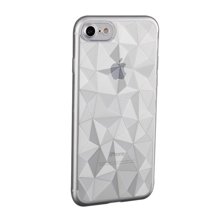 3D Diamond Texture TPU Cell Phone Case for iPhone 6s - Transparent-4