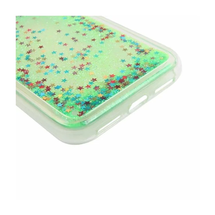 Dynamic Glitter Powder Sequins Patterned TPU+PC Phone Shell for iPhone X - Green-4