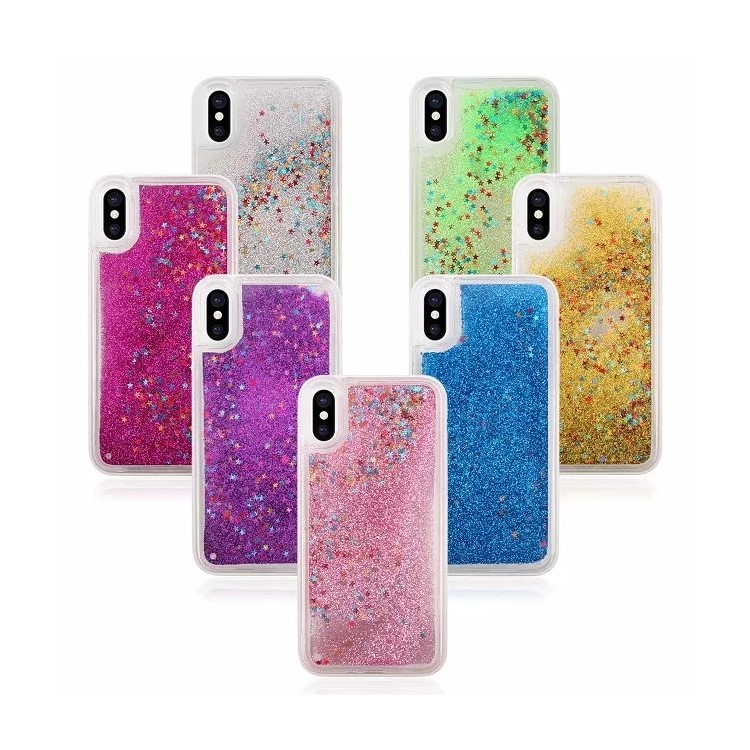 Dynamic Glitter Powder Sequins Patterned TPU+PC Phone Shell for iPhone X - Green-7