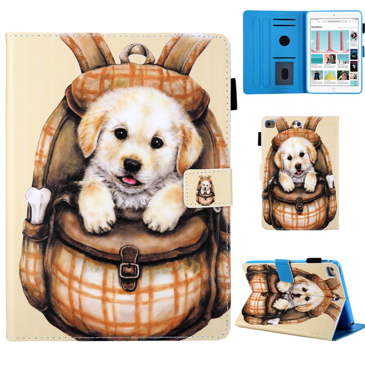

Schoolbag Series Patterned Leather Card Holder Case for iPad mini (2019) / 4 / 3 / 2 / 1 - Little Dog, iPad mini 4