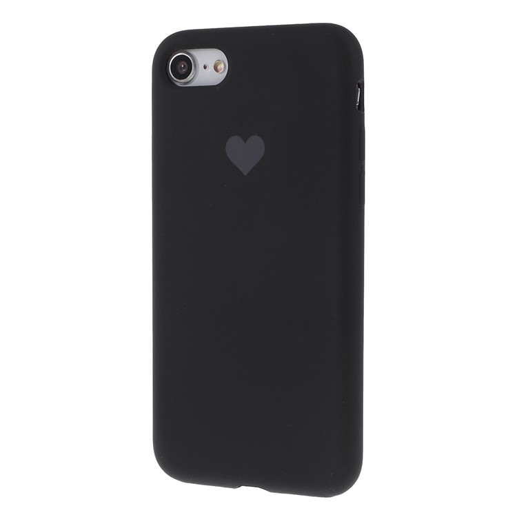 Heart Pattern Solid Silicone Mobile Phone Case for iPhone 7/8 - Black-2