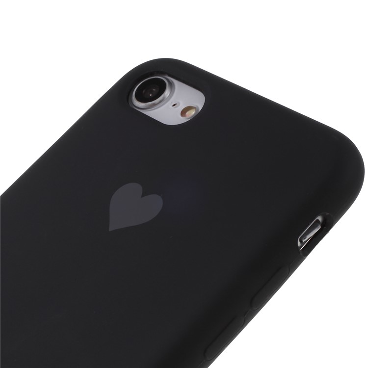 Heart Pattern Solid Silicone Mobile Phone Case for iPhone 7/8 - Black-4