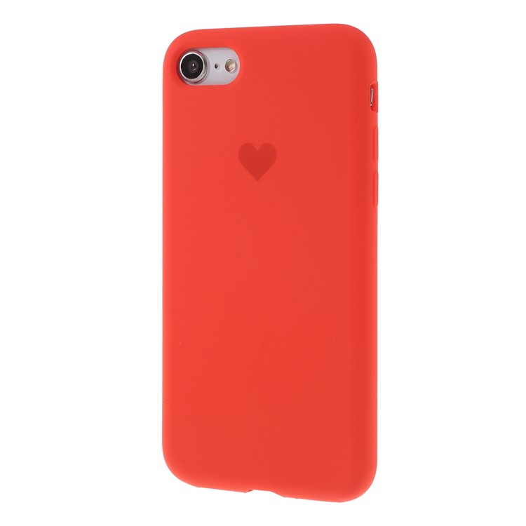 Heart Pattern Solid Silicone Mobile Phone Case for iPhone 7/8 - Watermelon Red-4