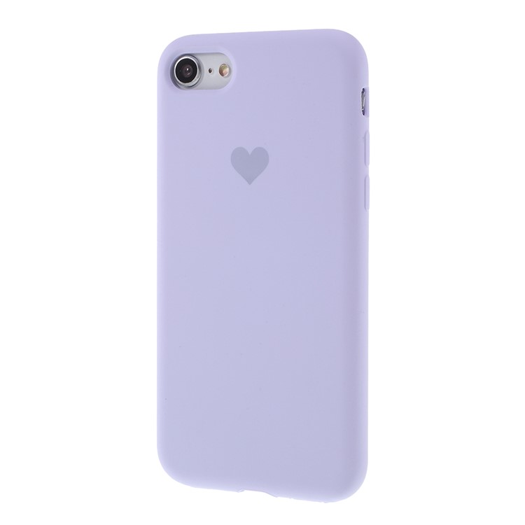 Caso De Telefone Móvel De Silicone Sólido De Padrão De Coração Para Iphone 7/8 - Roxa-3