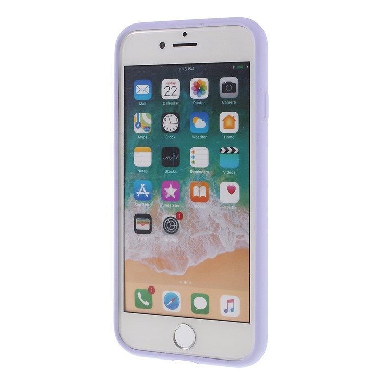Caso De Telefone Móvel De Silicone Sólido De Padrão De Coração Para Iphone 7/8 - Roxa-4