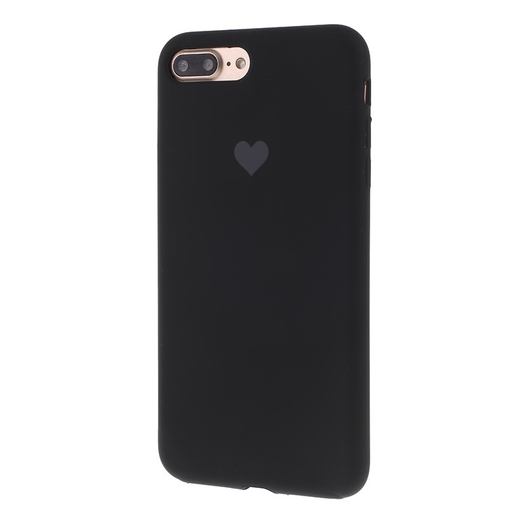 Heart Pattern Solid Silicone Mobile Phone Case for iPhone 7 plus/8 plus - Black-2