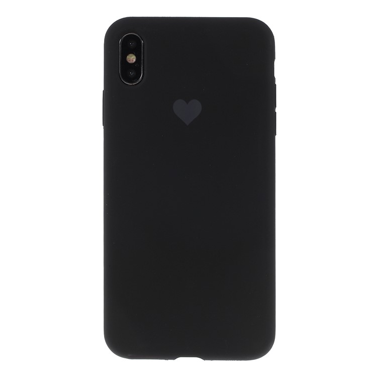 Heart Pattern Solid Silicone Mobile Phone Cover for iPhone XS Max 6.5 inch - Black-1