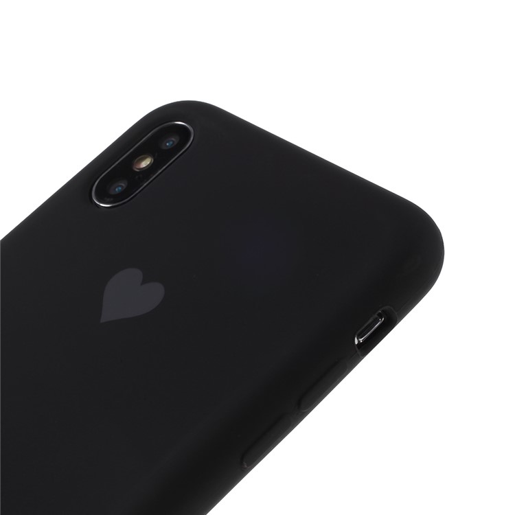 Heart Pattern Solid Silicone Mobile Phone Cover for iPhone XS Max 6.5 inch - Black-2