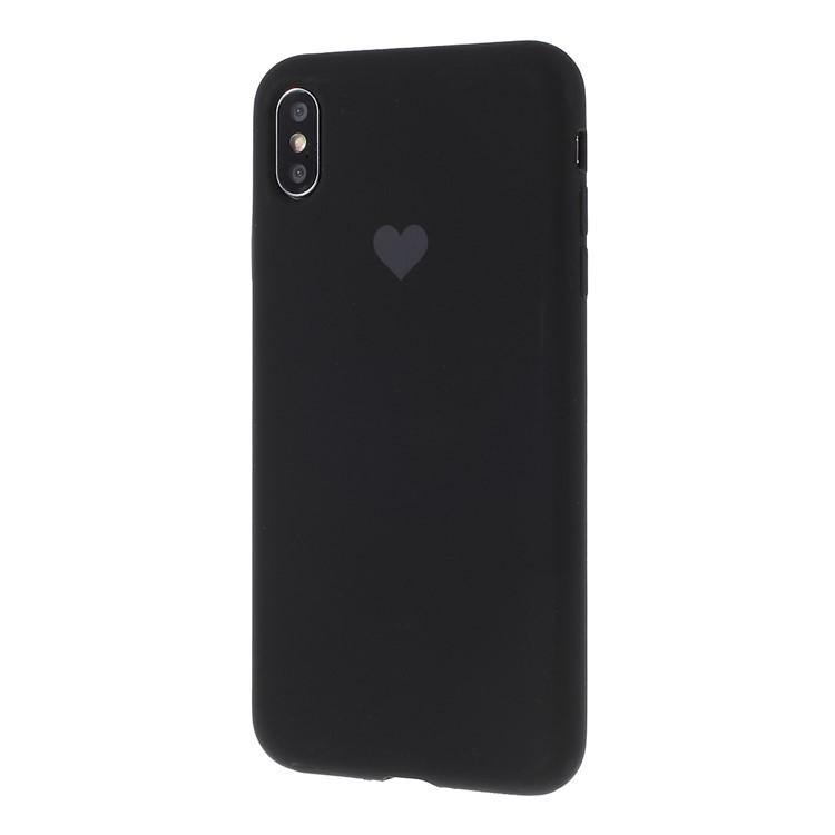 Heart Pattern Solid Silicone Mobile Phone Cover for iPhone XS Max 6.5 inch - Black-6