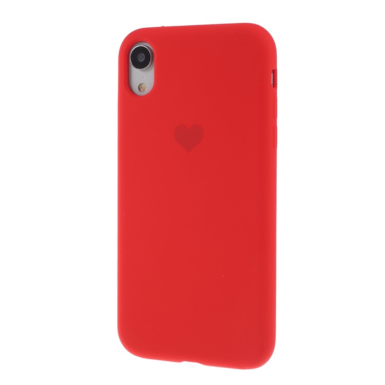 Heart Pattern Solid Silicone Mobile Phone Casing for iPhone XR 6.1 inch - Red-2