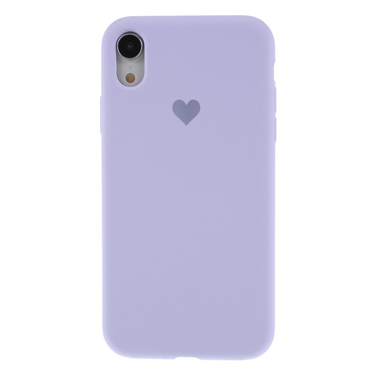 Embalagem Contínua Do Telefone Móvel Do Silicone Do Teste Padrão Do Coração Para O Iphone XS / X 5,8 Polegadas - Luz Roxa-1