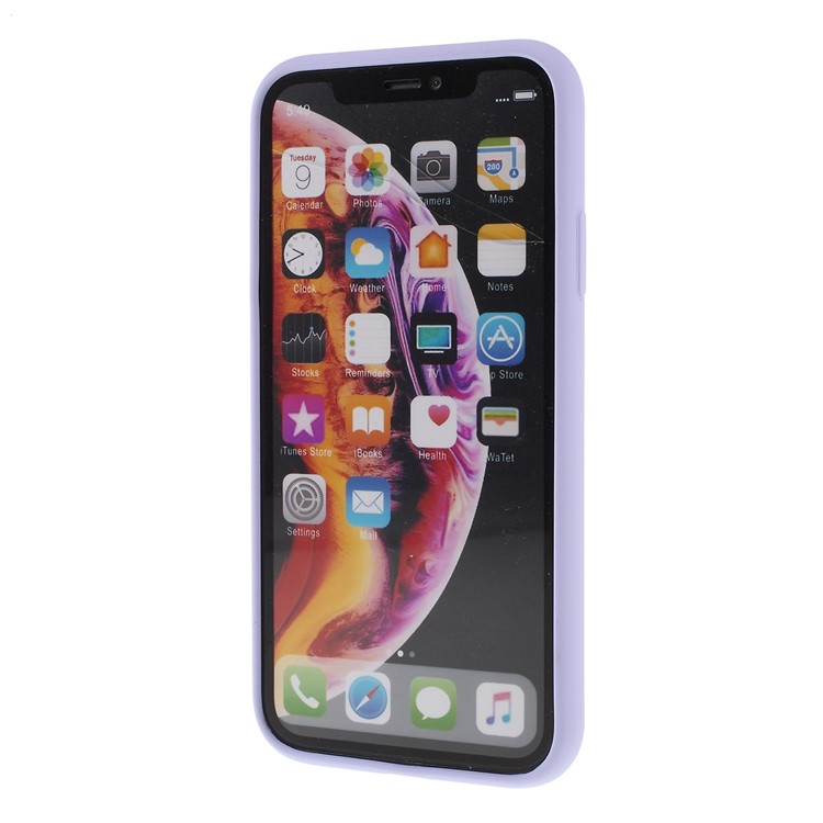 Embalagem Contínua Do Telefone Móvel Do Silicone Do Teste Padrão Do Coração Para O Iphone XS / X 5,8 Polegadas - Luz Roxa-2