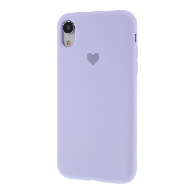 Embalagem Contínua Do Telefone Móvel Do Silicone Do Teste Padrão Do Coração Para O Iphone XS / X 5,8 Polegadas - Luz Roxa-4