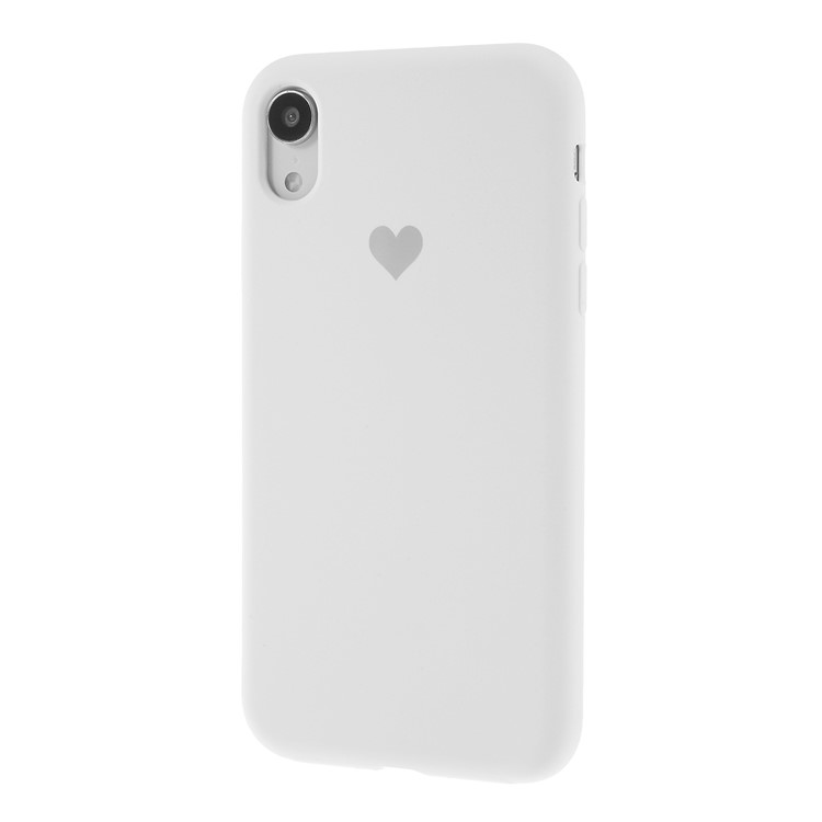 Boîtier En Silicone Solide Pour Téléphone Mobile À Motif De Cœur Pour Iphone XS / X 5,8 Pouces - Blanc-3