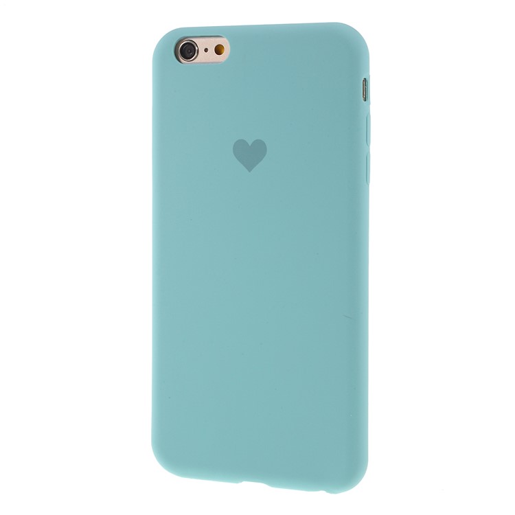 Heart Pattern Solid Silicone Mobile Phone Cover for iPhone 6/6s 4.7-inch - Baby Blue-4