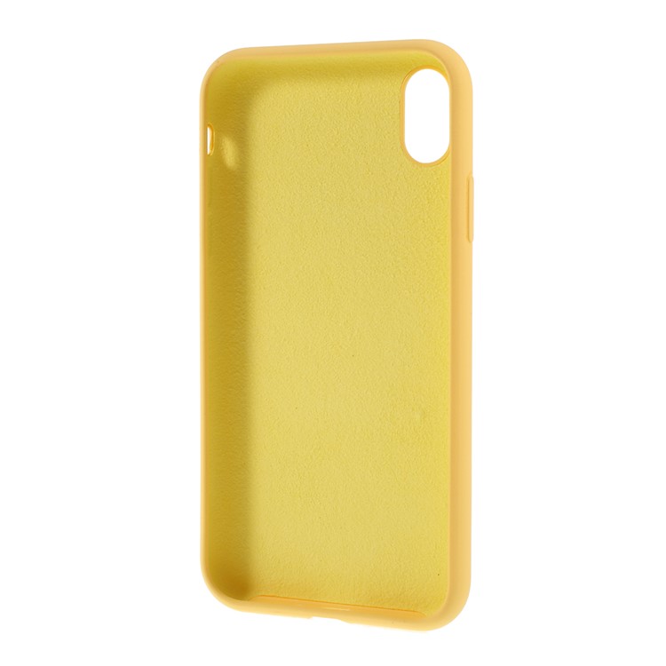 Heart Pattern Solid Silicone Mobile Phone Case for iPhone XR 6.1 inch - Light Yellow-2