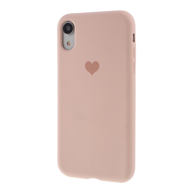 Cassa Del Telefono Cellulare In Silicone Solido Modello Cuore Per Iphone XR 6,1 Pollici - Rosa Chiaro-3