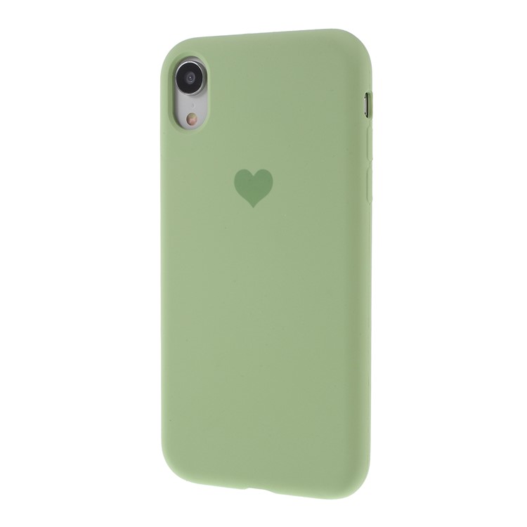 Caixa Do Telefone Móvel Do Silicone Contínuo Do Teste Padrão Do Coração Para O Iphone XR 6,1 Polegadas - Verde-4