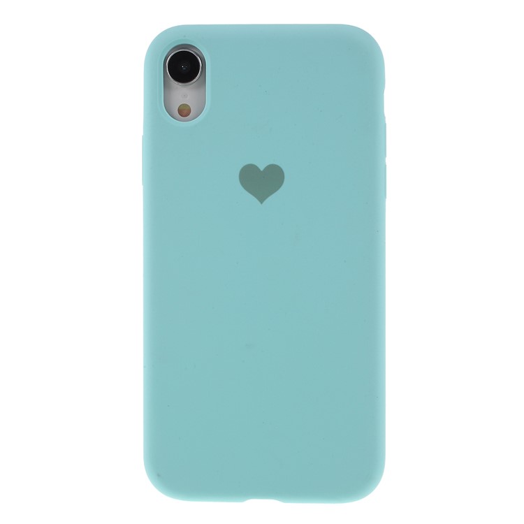 Coque En Silicone Solide Motif Coeur Pour Iphone XR 6.1 Pouces - Bleu Ciel-1