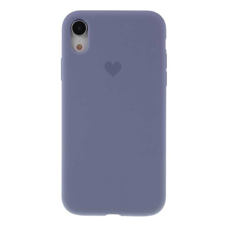 Caixa Do Telefone Móvel Do Silicone Contínuo Do Teste Padrão Do Coração Para O Iphone XR 6,1 Polegadas - Roxo Escuro-1