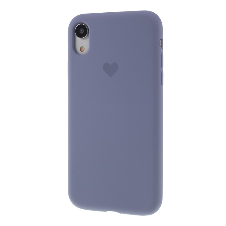 Caixa Do Telefone Móvel Do Silicone Contínuo Do Teste Padrão Do Coração Para O Iphone XR 6,1 Polegadas - Roxo Escuro-4