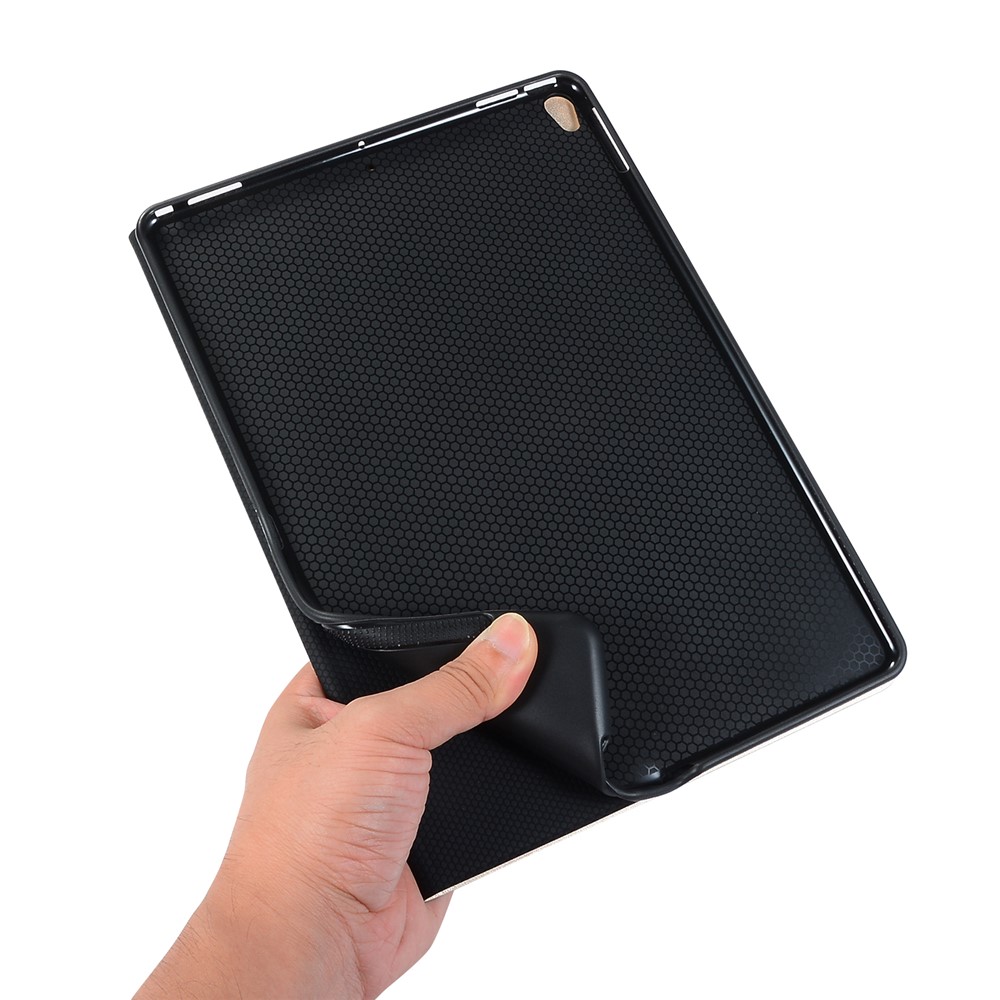 pu cuir protection smart basing avec support pour ipad air 10,5 pouces (2019) / ipad 10.2 (2021) / (2020) / (2019) - or