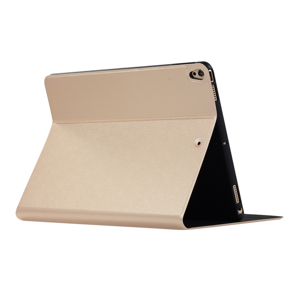 pu lederschutz intelligentes gehäuse mit stand für ipad air 10.5 zoll (2019) / ipad 10.2 (2021)/(2020)/(2019) - gold