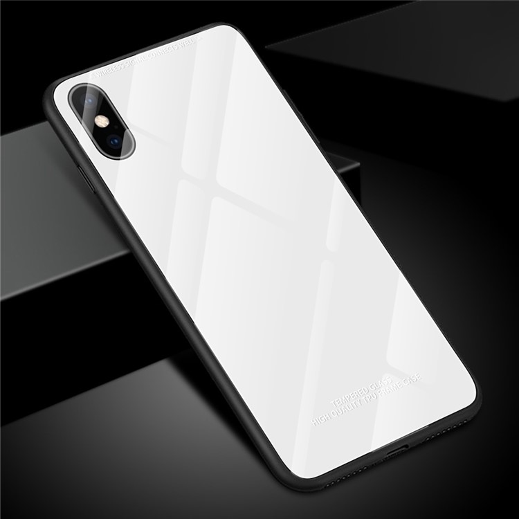 

Закаленное Стекло Чистого Цвета + Края Телефона TPU Для Iphone XS / Iphone X - Белый, iPhone Xs