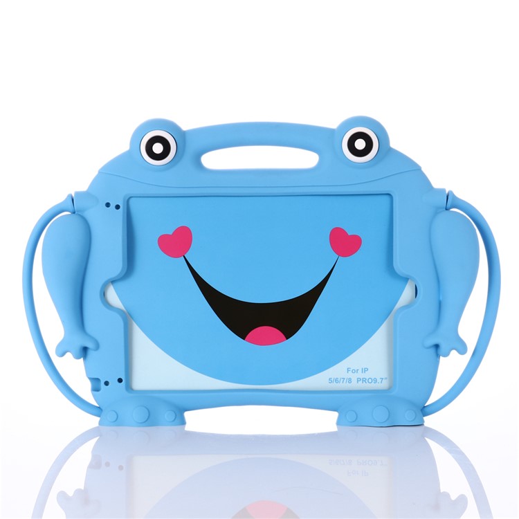 Kids Fun 3D Cartoon Frog Silicone Tablet Case for iPad 9.7-inch (2017)/9.7-inch (2018)/iPad 6 - Blue-1