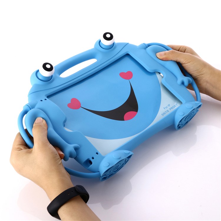 Kids Fun 3D Cartoon Frog Silicone Tablet Case for iPad 9.7-inch (2017)/9.7-inch (2018)/iPad 6 - Blue-5