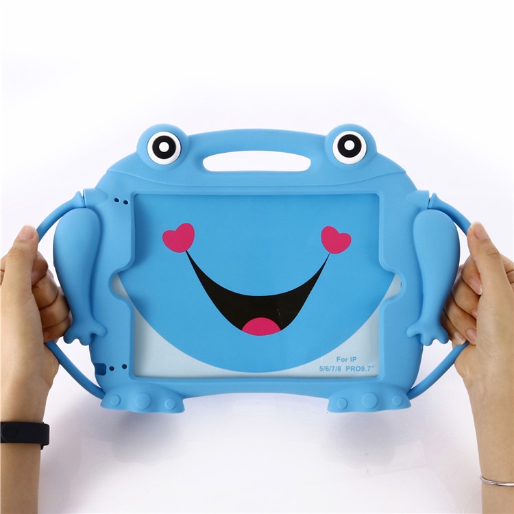 Kids Fun 3D Cartoon Frog Silicone Tablet Case for iPad 9.7-inch (2017)/9.7-inch (2018)/iPad 6 - Blue-6