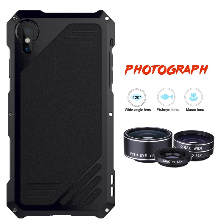 VIKING Shockproof Dirt-proof Case with Three Interchangeable Lens for iPhone X / XS - Black-3