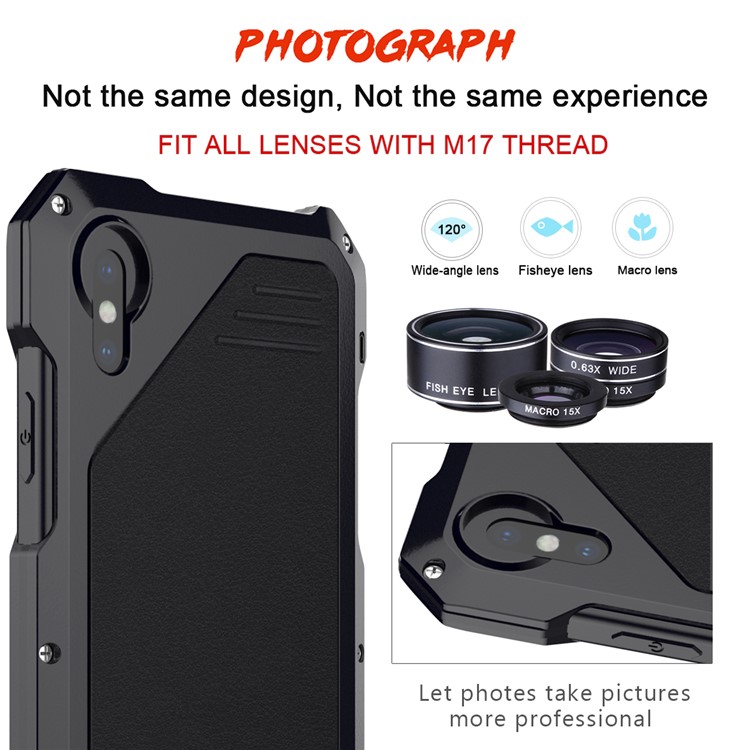 VIKING Shockproof Dirt-proof Case with Three Interchangeable Lens for iPhone X / XS - Black-4