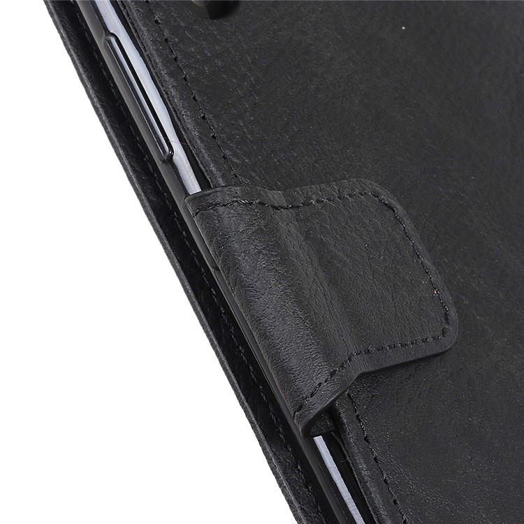 Litchi Skin Wallet Leather Stand Case for iPhone XS Max 6.5 inch - Black --7