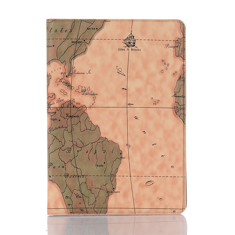 Intelligente Karte Muster Brieftasche Stehen Lederschale Für IPad Air 10,5 Zoll (2019) - Dunkelgelb-1