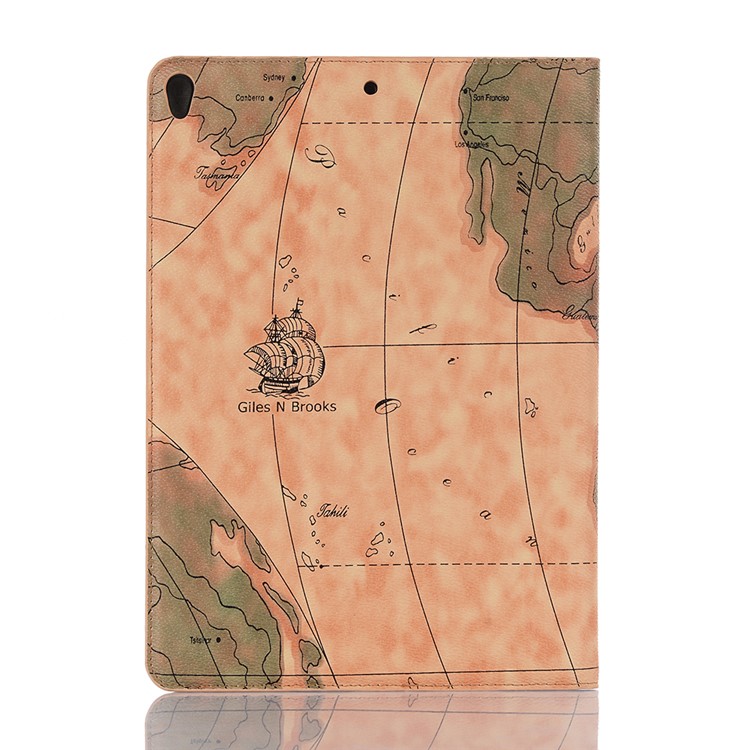 Intelligente Karte Muster Brieftasche Stehen Lederschale Für IPad Air 10,5 Zoll (2019) - Dunkelgelb-2