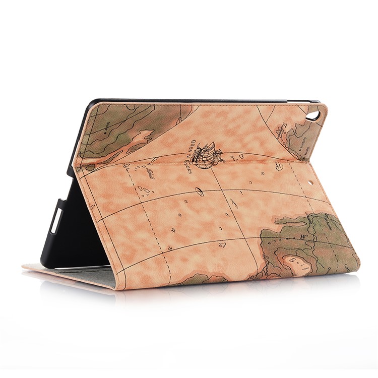 Intelligente Karte Muster Brieftasche Stehen Lederschale Für IPad Air 10,5 Zoll (2019) - Dunkelgelb-3