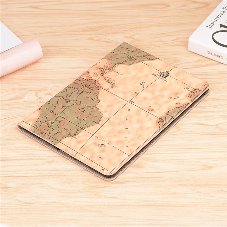Intelligente Karte Muster Brieftasche Stehen Lederschale Für IPad Air 10,5 Zoll (2019) - Dunkelgelb-7