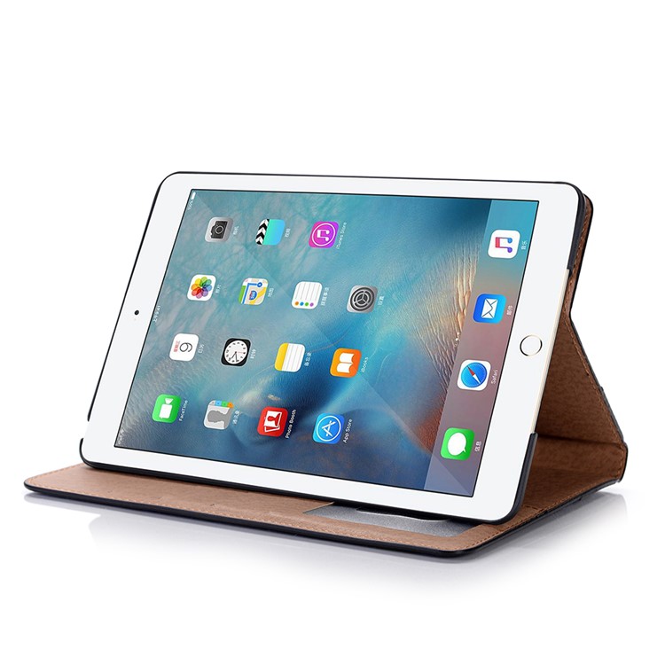 Retro Style Matte Wallet Stand Leather Smart Cover for iPad mini 4 / mini (2019) 7.9 inch - Black-4