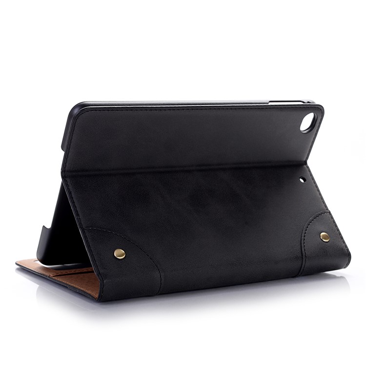 Retro Style Matte Wallet Stand Leather Smart Cover for iPad mini 4 / mini (2019) 7.9 inch - Black-5