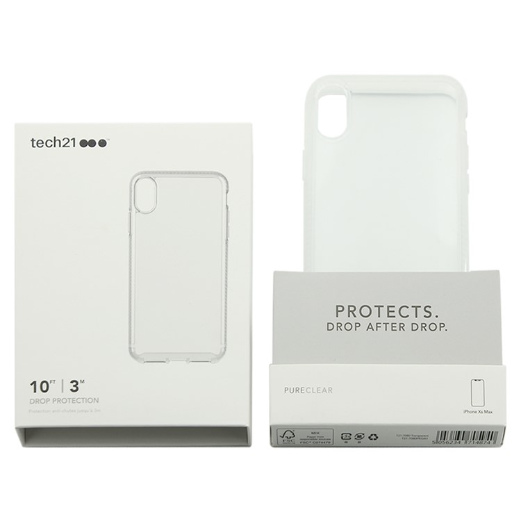 TECH21 Shock Absorption TPU + PC Hybrid Phone Back Case for iPhone XS Max - Transparent-15