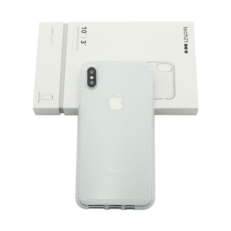 TECH21 Shock Absorption TPU + PC Hybrid Phone Back Case for iPhone XS Max - Transparent-19