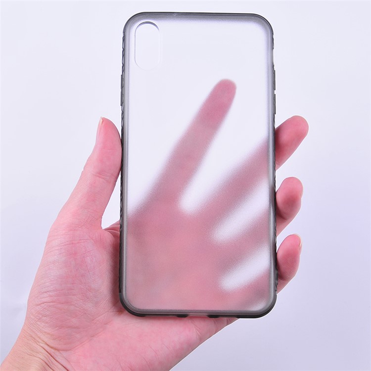 Matte Translucent PC + TPU Hybrid Phone Case for iPhone X / iPhone Xs - Pink-14