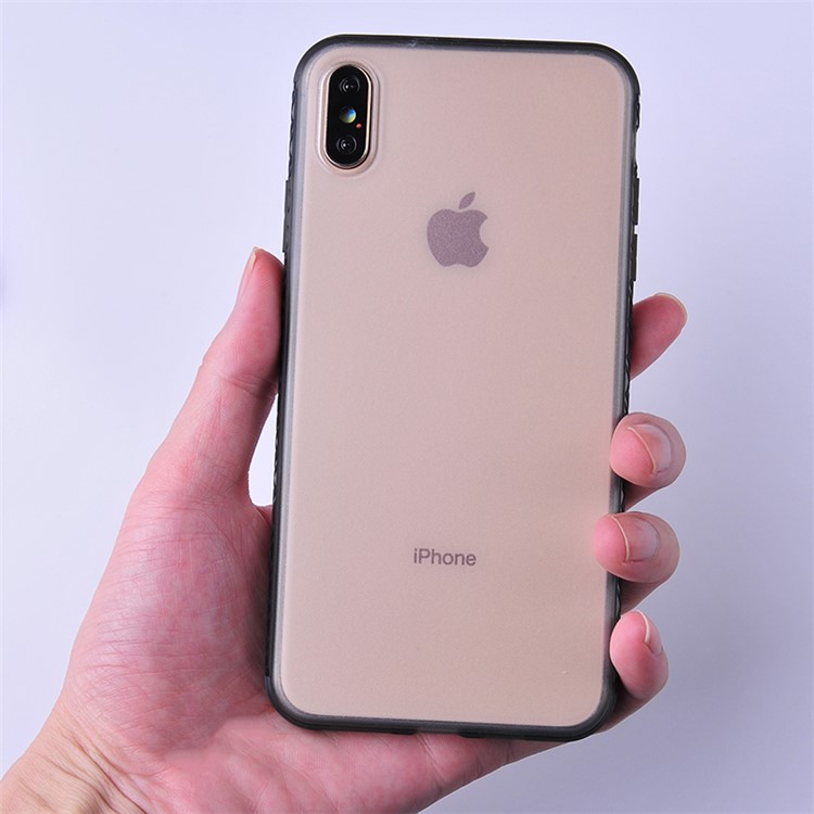 Matte Translucent PC + TPU Hybrid Phone Case for iPhone X / iPhone Xs - Pink-8