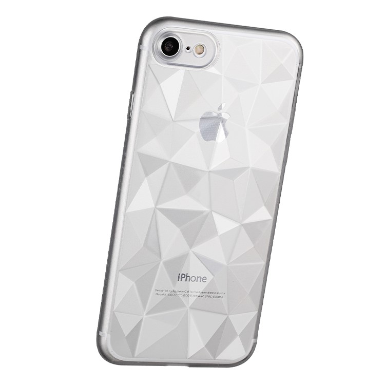 3D Diamond Texture TPU Phone Cover for iPhone 8 / 7 - Transparent-5