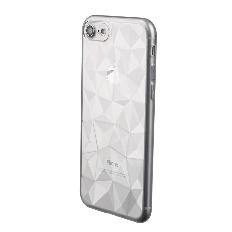 3D Diamond Texture TPU Phone Cover for iPhone 6 Plus 5.5 inch - Transparent-3