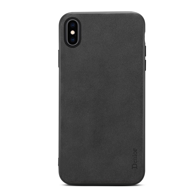 Matte Surface PU Leather + TPU Cell Phone Casing for iPhone XS Max 6.5 inch - Black-2