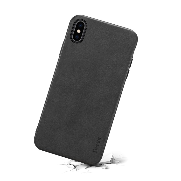 Matte Surface PU Leather + TPU Cell Phone Casing for iPhone XS Max 6.5 inch - Black-3