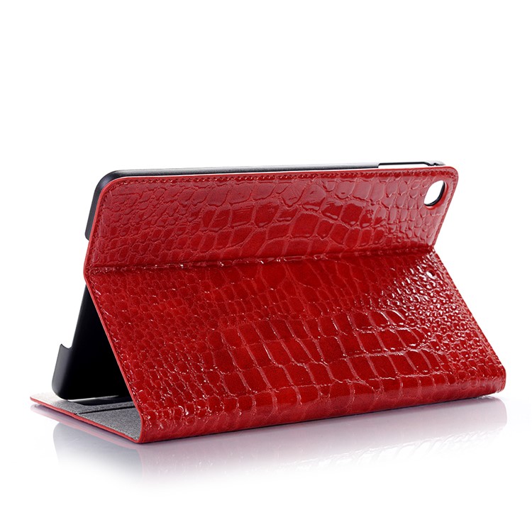 Crocodile Skin Wallet Stand Leather Tablet Case for iPad mini (2019) 7.9 inch/mini 4/3/2/1 - Red-4